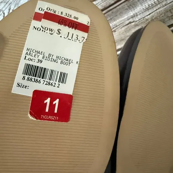 New Michael Kors ST14G brown leather riding boots size 11 - Picture 7 of 8